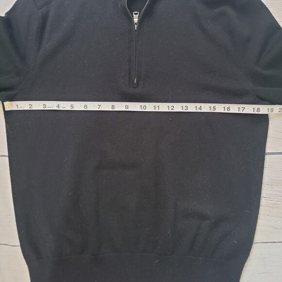 Banana Republic Size M Merino Wool Blend Half Zip Button Collar Pullover Sweater - Picture 3 of 11